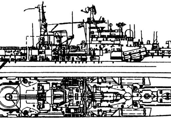 Эсминец СССР Sovremennyy 1995 [Project 956 Sarych Destroyer] - чертежи, габариты, рисунки